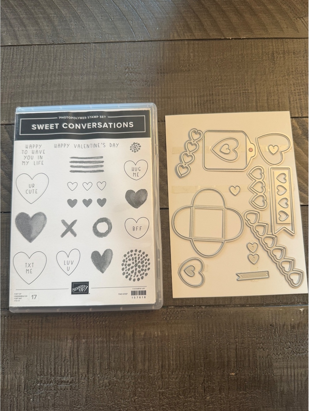 Stampin’ Up Sweet Conversations stamp set and Sweet Heart Dies die cut set